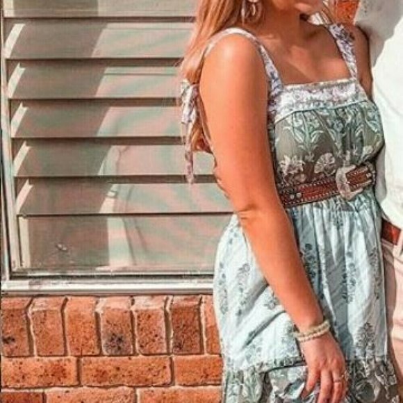 TIGERLILY Margaux Green Cotton Tiered Floral Maxi Dress NWT RRP$319 - Picture 10 of 15